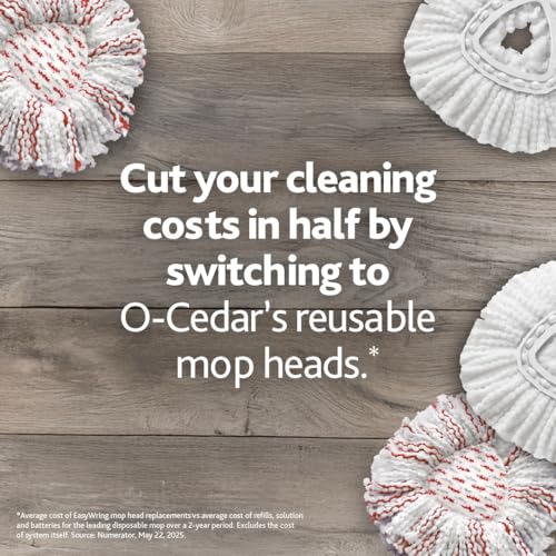 EasyWring Microfiber Spin Mop, Bucket Floor Cleaning System, Red, Gray, Standard