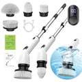 Electric Spin Scrubber, Full-Body IPX7 Waterproof Bathroom Scrubber with Power LCD Display, Adjustable Extension Handle, Cordless Shower Cleaner Brush for Bathtub Kitchen Wall Cleaning