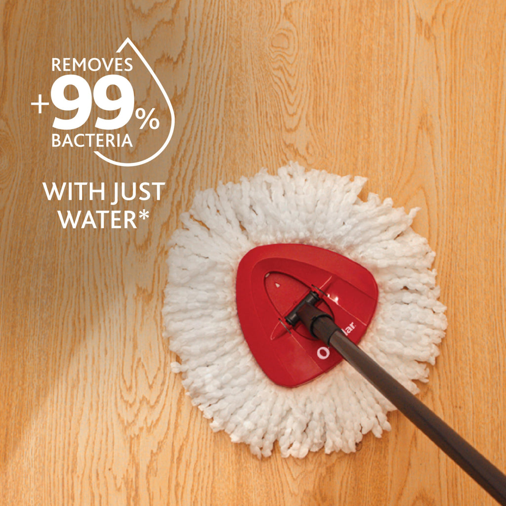 EasyWring Microfiber Spin Mop, Bucket Floor Cleaning System, Red, Gray, Standard